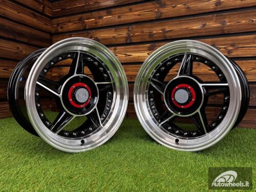 Ratlankis Ferarri 458 Split Style R15X8.25J 4X100/4X108 ET15 73.1 Black with Diamond Cut