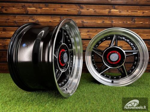 Ratlankis Ferarri 458 Split Style R15X8.25J 4X100/4X108 ET15 73.1 Black with Diamond Cut