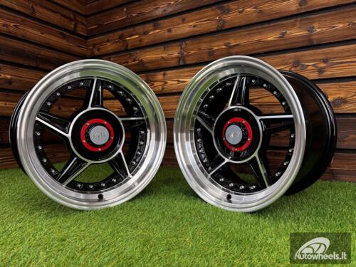 Ratlankis Ferarri 458 Split Style R15X8.25J 4X100/4X108 ET15 73.1 Black with Diamond Cut