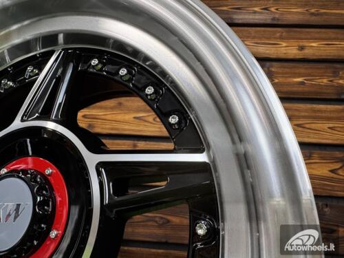 Ratlankis Ferarri 458 Split Style R15X8.25J 4X100/4X108 ET15 73.1 Black with Diamond Cut