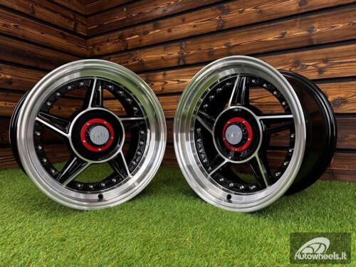  Ratlankis Ferrari 458 Split Style R15X8.25J 4X100/4X108 ET15 73.1 Black with Diamond Cut