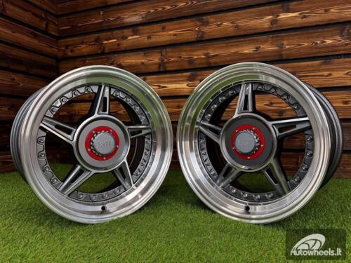  Ratlankis Ferrari 458 Split Style R15X8.25J 4X100/4X108 ET15 73.1 Grey with Diamond Cut