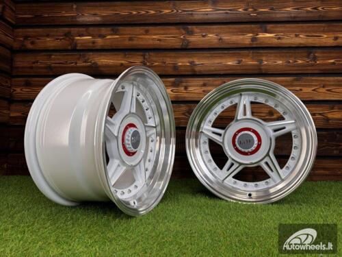 Ratlankis Ferarri 458 Split Style R15X8.25J 4X100/4X108 ET15 73.1 White with Diamond Cut