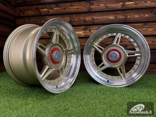 Ratlankis Ferarri 458 Split Style R15X8.25J 4X100/4X108 ET15 73.1 Gold with Diamond Cut