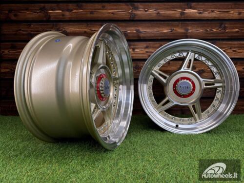 Ratlankis Ferarri 458 Split Style R15X8.25J 4X100/4X108 ET15 73.1 Gold with Diamond Cut