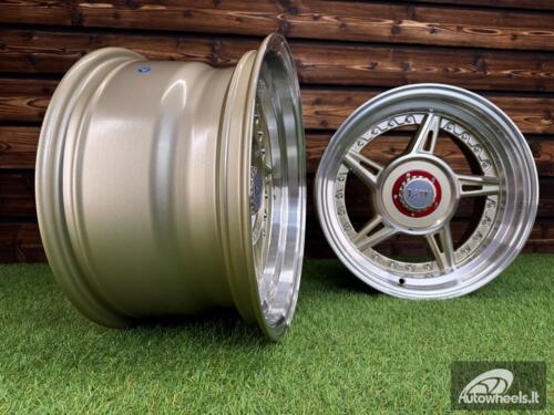 Ratlankis Ferarri 458 Split Style R15X8.25J 4X100/4X108 ET15 73.1 Gold with Diamond Cut