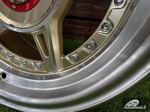 Ratlankis Ferarri 458 Split Style R15X8.25J 4X100/4X108 ET15 73.1 Gold with Diamond Cut