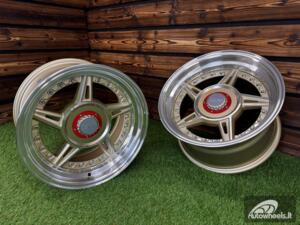 Ratlankis Ferarri 458 Split Style R15X8.25J 4X100/4X108 ET15 73.1 Gold with Diamond Cut