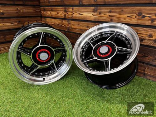 Ratlankis Ferarri 458 Split Style R15X8.25J 4X100/5X100 ET15 73.1 Black with Diamond Cut