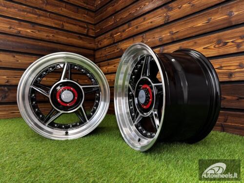 Ratlankis Ferarri 458 Split Style R15X8.25J 4X100/5X100 ET15 73.1 Black with Diamond Cut