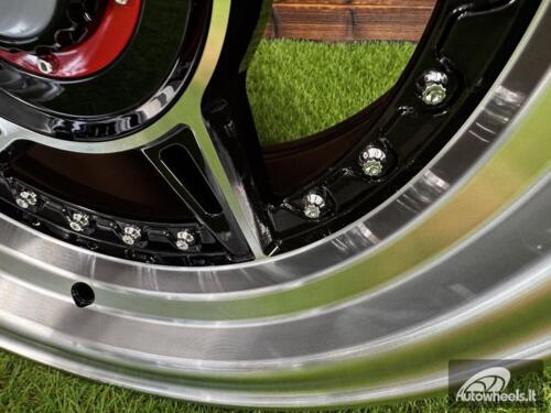 Ratlankis Ferarri 458 Split Style R15X8.25J 4X100/5X100 ET15 73.1 Black with Diamond Cut