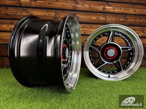  Ratlankis Ferrari 458 Split Style R15X8.25J 4X100/5X100 ET15 73.1 Black with Diamond Cut