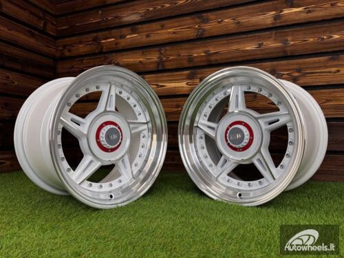 Ratlankis Ferarri 458 Split Style R15X8.25J 4X100/5X100 ET15 73.1 White with Diamond Cut