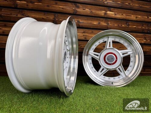 Ratlankis Ferarri 458 Split Style R15X8.25J 4X100/5X100 ET15 73.1 White with Diamond Cut