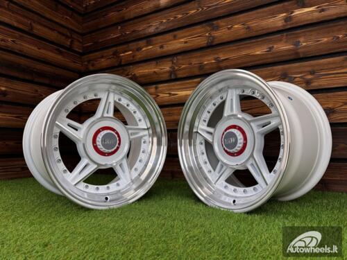 Ratlankis Ferarri 458 Split Style R15X8.25J 4X100/5X100 ET15 73.1 White with Diamond Cut