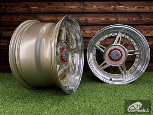 Ratlankis Ferarri 458 Split Style R15X8.25J 4X100/5X100 ET15 73.1 Gold with Diamond Cut