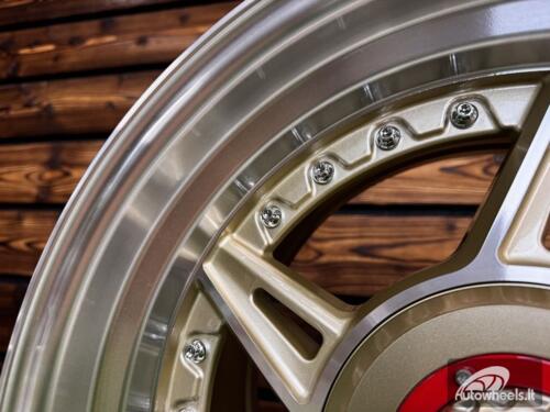 Ratlankis Ferarri 458 Split Style R15X8.25J 4X100/5X100 ET15 73.1 Gold with Diamond Cut