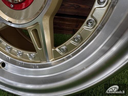 Ratlankis Ferarri 458 Split Style R15X8.25J 4X100/5X100 ET15 73.1 Gold with Diamond Cut