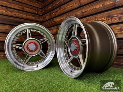 Ratlankis Ferarri 458 Split Style R15X8.25J 4X100/5X100 ET15 73.1 Bronze with Diamond Cut