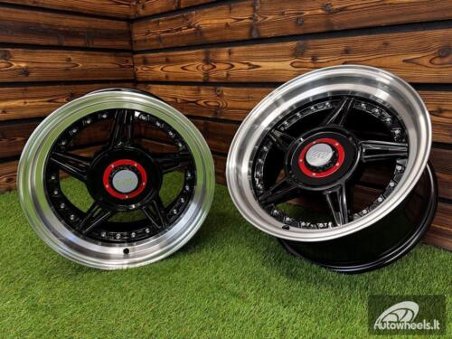 Ratlankis Ferarri 458 Split Style R15X8.25J 5X100/5X114.3 ET15 73.1 Black with Diamond Cut Lip