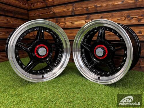 Ratlankis Ferarri 458 Split Style R15X8.25J 5X100/5X114.3 ET15 73.1 Black with Diamond Cut Lip