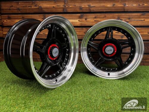 Ratlankis Ferarri 458 Split Style R15X8.25J 5X100/5X114.3 ET15 73.1 Black with Diamond Cut Lip