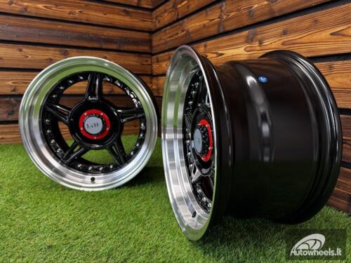 Ratlankis Ferarri 458 Split Style R15X8.25J 5X100/5X114.3 ET15 73.1 Black with Diamond Cut Lip