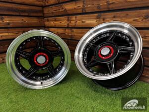 Ratlankis Ferarri 458 Split Style R15X8.25J 5X100/5X114.3 ET15 73.1 Black with Diamond Cut Lip