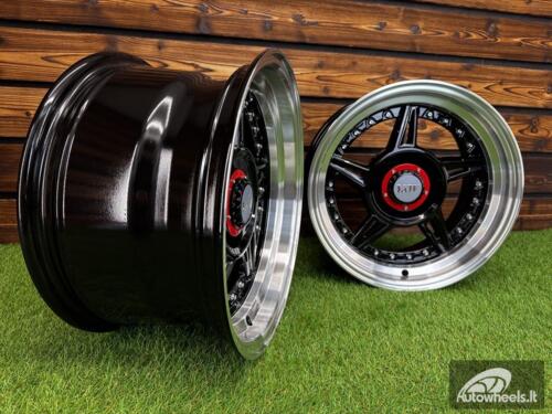  Ratlankis Ferrari 458 Split Style R15X8.25J 5X100/5X114.3 ET15 73.1 Black with Diamond Cut Lip