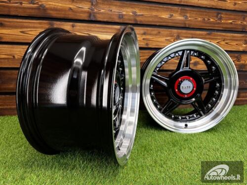  Ratlankis Ferrari 458 Split Style R15X8.25J 5X100/5X114.3 ET15 73.1 Black with Diamond Cut Lip