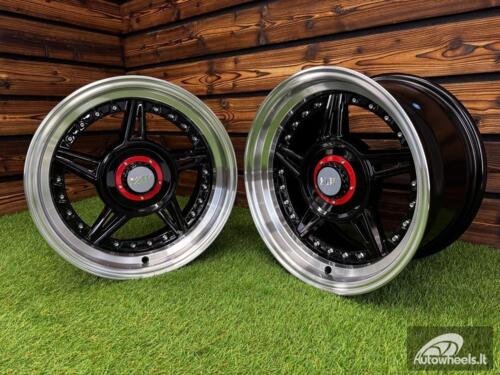  Ratlankis Ferrari 458 Split Style R15X8.25J 5X100/5X114.3 ET15 73.1 Black with Diamond Cut Lip
