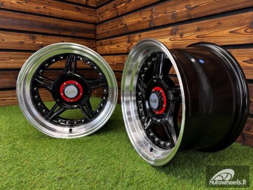  Ratlankis Ferrari 458 Split Style R15X8.25J 5X100/5X114.3 ET15 73.1 Black with Diamond Cut Lip