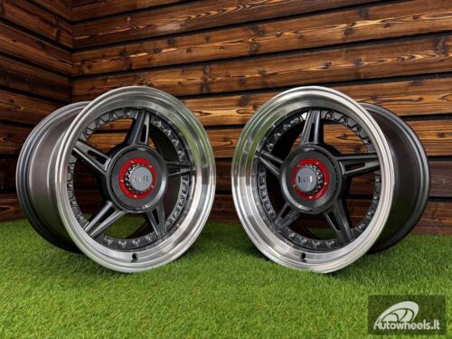 Ratlankis Ferarri 458 Split Style R15X8.25J 5X100/5X114.3 ET15 73.1 Grey with Diamond Cut Lip