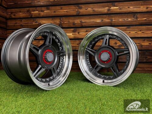 Ratlankis Ferarri 458 Split Style R15X8.25J 5X100/5X114.3 ET15 73.1 Grey with Diamond Cut Lip