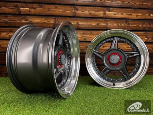 Ratlankis Ferarri 458 Split Style R15X8.25J 5X100/5X114.3 ET15 73.1 Grey with Diamond Cut Lip