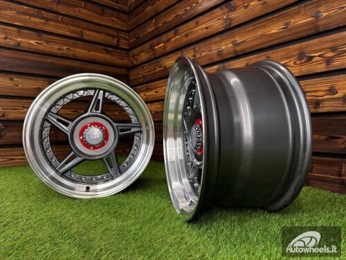 Ratlankis Ferarri 458 Split Style R15X8.25J 5X100/5X114.3 ET15 73.1 Grey with Diamond Cut Lip