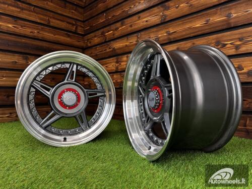  Ratlankis Ferrari 458 Split Style R15X8.25J 5X100/5X114.3 ET15 73.1 Grey with Diamond Cut Lip