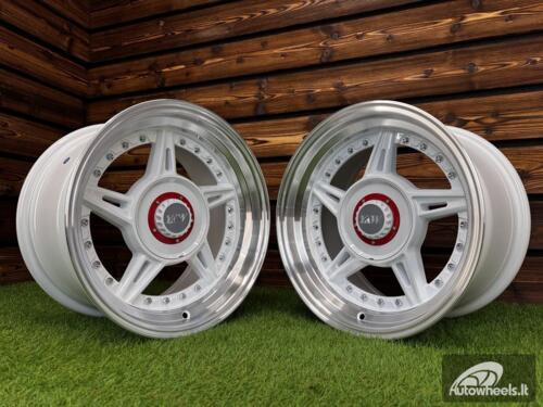 Ratlankis Ferrari 458 Split Style R15X8.25J 5X100/5X114.3 ET15 73.1 White with Diamond Cut Lip