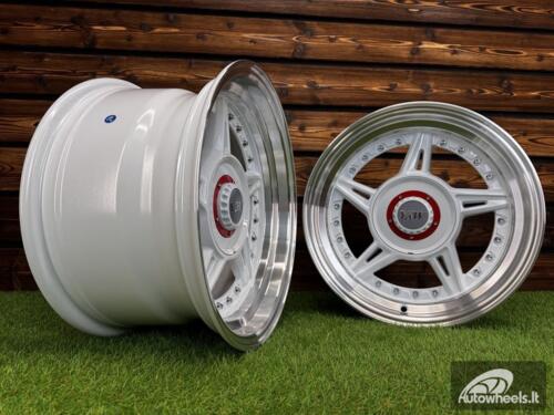  Ratlankis Ferrari 458 Split Style R15X8.25J 5X100/5X114.3 ET15 73.1 White with Diamond Cut Lip