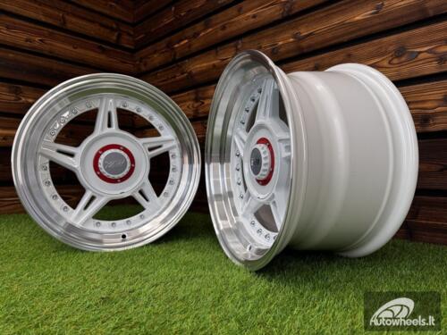 Ratlankis Ferrari 458 Split Style R15X8.25J 5X100/5X114.3 ET15 73.1 White with Diamond Cut Lip