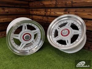  Ratlankis Ferrari 458 Split Style R15X8.25J 5X100/5X114.3 ET15 73.1 White with Diamond Cut Lip