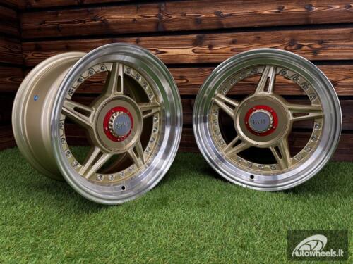 Ratlankis Ferarri 458 Split Style R15X8.25J 5X100/5X114.3 ET15 73.1 Gold with Diamond Cut Lip