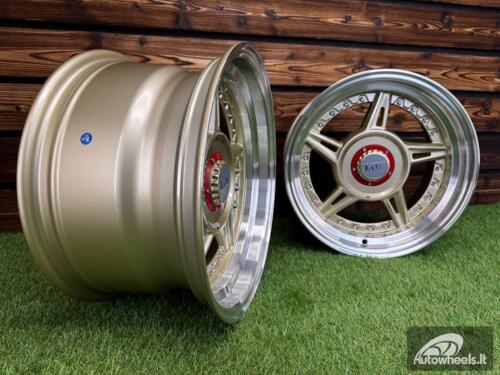 Ratlankis Ferarri 458 Split Style R15X8.25J 5X100/5X114.3 ET15 73.1 Gold with Diamond Cut Lip