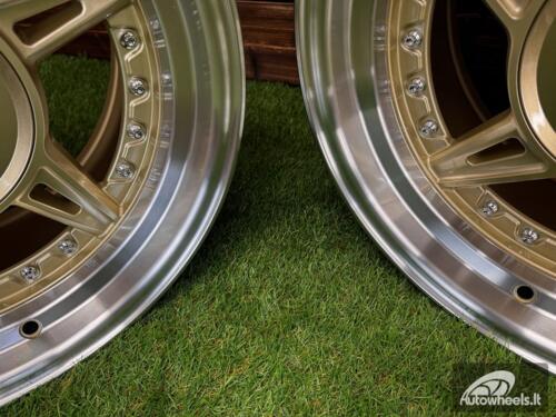 Ratlankis Ferarri 458 Split Style R15X8.25J 5X100/5X114.3 ET15 73.1 Gold with Diamond Cut Lip