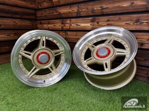 Ratlankis Ferarri 458 Split Style R15X8.25J 5X100/5X114.3 ET15 73.1 Gold with Diamond Cut Lip