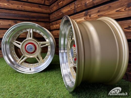  Ratlankis Ferrari 458 Split Style R15X8.25J 5X100/5X114.3 ET15 73.1 Gold with Diamond Cut Lip