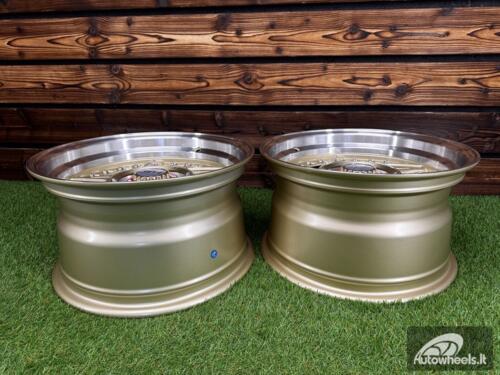  Ratlankis Ferrari 458 Split Style R15X8.25J 5X100/5X114.3 ET15 73.1 Gold with Diamond Cut Lip