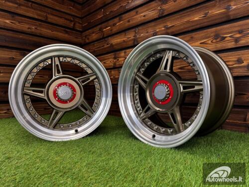 Ratlankis Ferarri 458 Split Style R15X8.25J 5X100/5X114.3 ET15 73.1 Bronze with Diamond Cut Lip