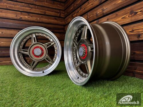 Ratlankis Ferarri 458 Split Style R15X8.25J 5X100/5X114.3 ET15 73.1 Bronze with Diamond Cut Lip