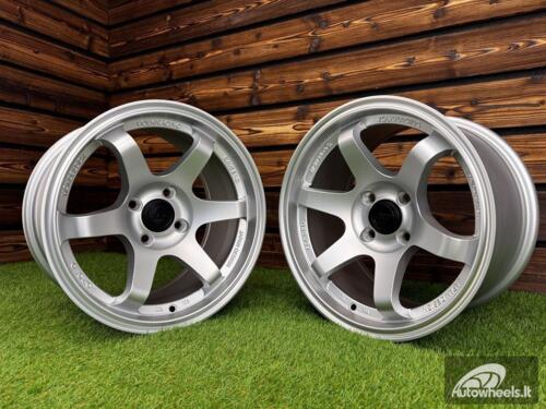 Ratlankis Volk TE37 Style R15X8.25J 4X100 ET20 73.1 Matt Silver with Diamond Cut Lip